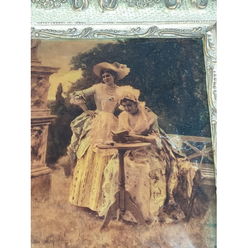 272 - Victorian crystoleum picture in an ornate frame