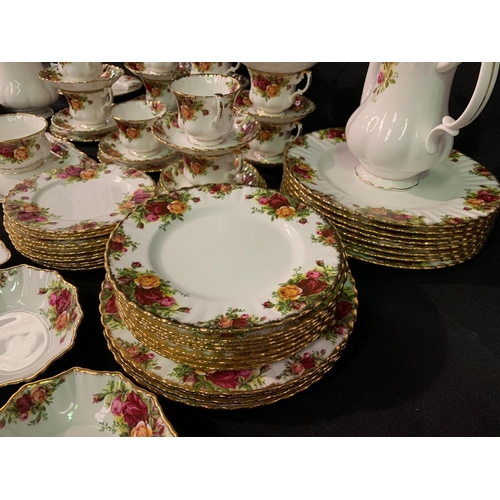 48 - Large quantity of Royal Albert Country Rose, tea and dinnerware