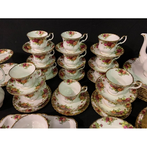 48 - Large quantity of Royal Albert Country Rose, tea and dinnerware