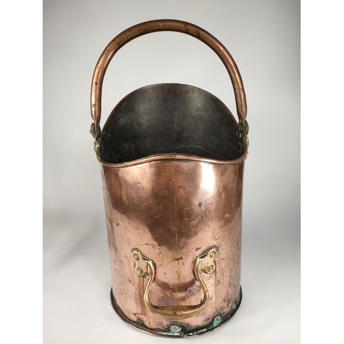 52 - Victorian copper coal scuttle, 43cm