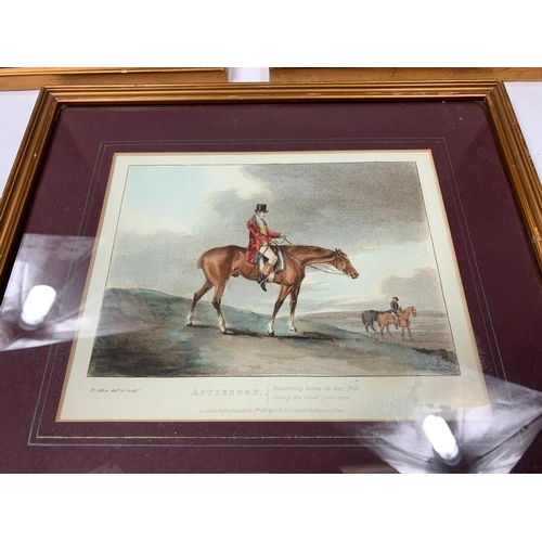 53 - 3 vintage coloured engravings, hunting scenes