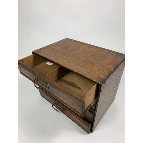 8 - Small Edwardian oak filing unit, 38x26x31cm