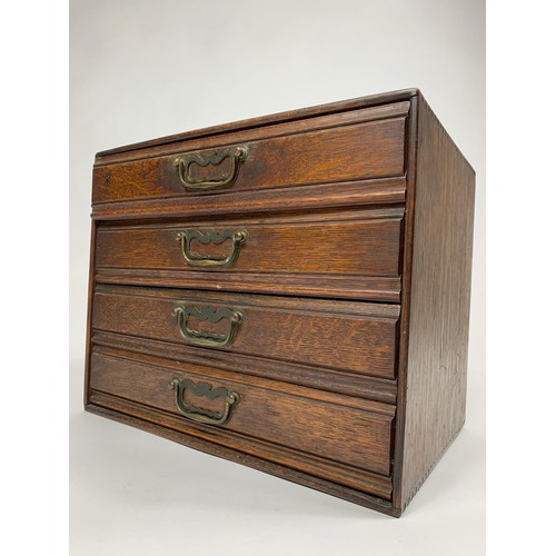 8 - Small Edwardian oak filing unit, 38x26x31cm