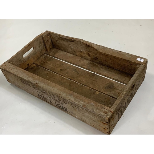 66 - Large old Boardley wooden crate, 81cmx49cmx18cm