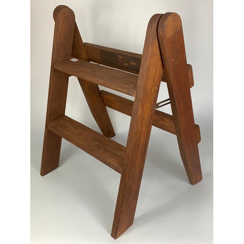 71 - Small wooden step ladder, 58cmx60cmx67cm and a gerry can.