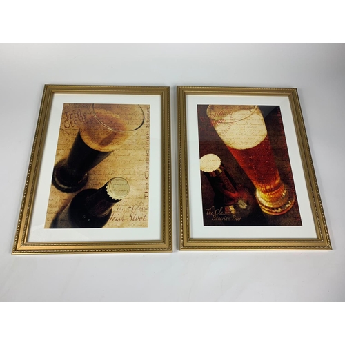 94 - 2 gilt framed beer prints