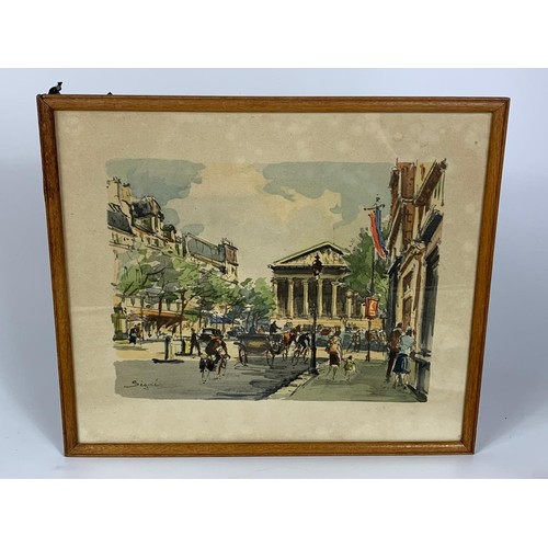 88 - 4 1920's watercolours by Franz Herbelot and Pierre Seguit, 38cm x 33cm