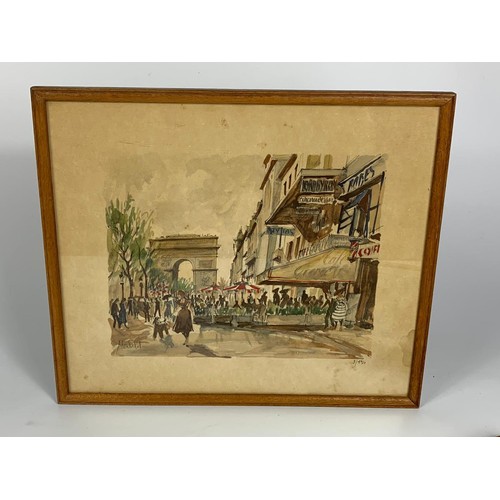 88 - 4 1920's watercolours by Franz Herbelot and Pierre Seguit, 38cm x 33cm