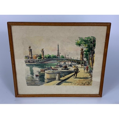 88 - 4 1920's watercolours by Franz Herbelot and Pierre Seguit, 38cm x 33cm