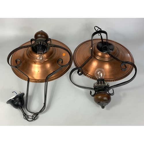 116 - Pair of copper light fittings