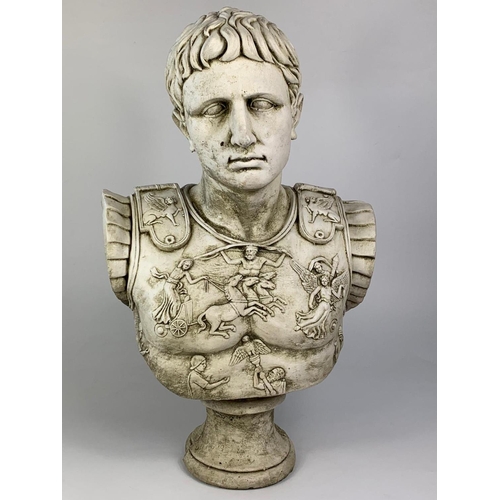 6 - Large constituted stone figure, Caesar Augustus. 59cm