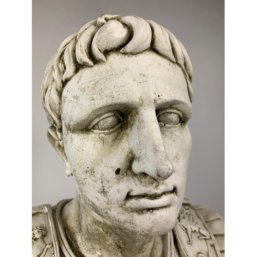 6 - Large constituted stone figure, Caesar Augustus. 59cm