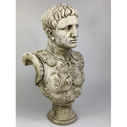 6 - Large constituted stone figure, Caesar Augustus. 59cm