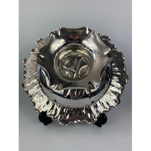 182 - Ornate silver plate dish by Hukin & Heath, silversmiths for Christopher Dresser. 29cm x 9cm