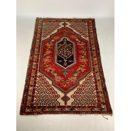 1009 - Middle Eastern hand knotted rug, 202cm x 131cm