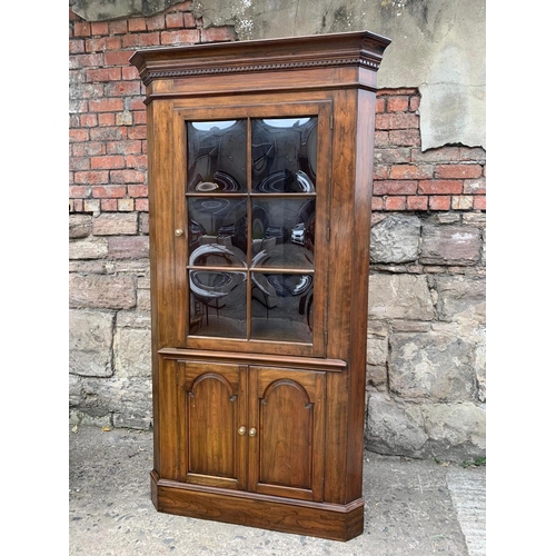 1034 - Large Georgian style corner cabinet, 97x50x198cm