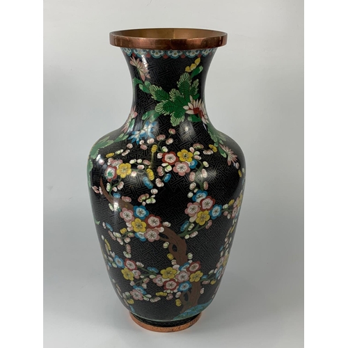 14 - Large Cloisonne vase, circa 1900. 49cm.