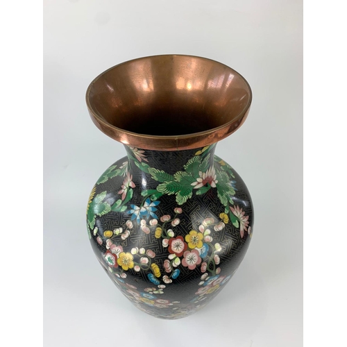 14 - Large Cloisonne vase, circa 1900. 49cm.