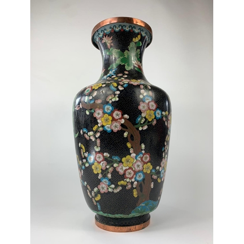 14 - Large Cloisonne vase, circa 1900. 49cm.