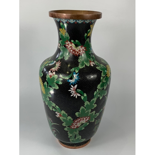 14 - Large Cloisonne vase, circa 1900. 49cm.