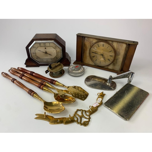 156 - Sundry lot including 2 vintage clocks