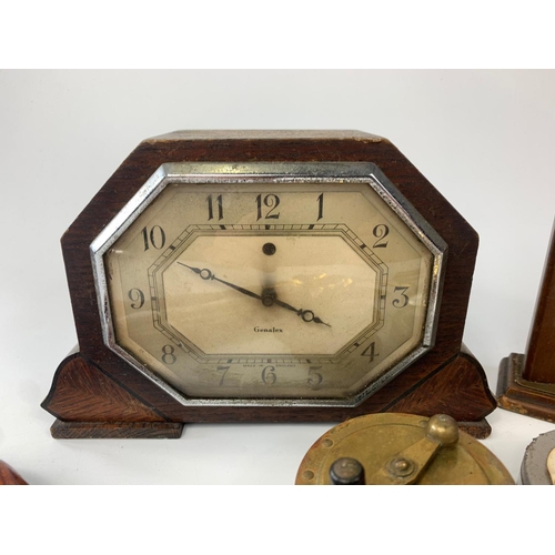 156 - Sundry lot including 2 vintage clocks