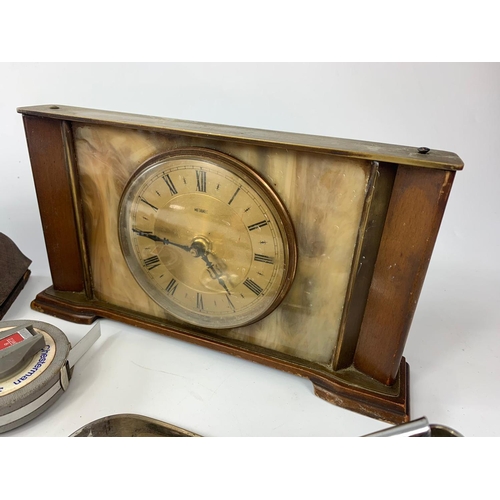 156 - Sundry lot including 2 vintage clocks