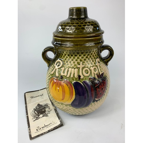 159 - West German Rumtopf pot with lid, 33cm