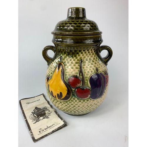 159 - West German Rumtopf pot with lid, 33cm