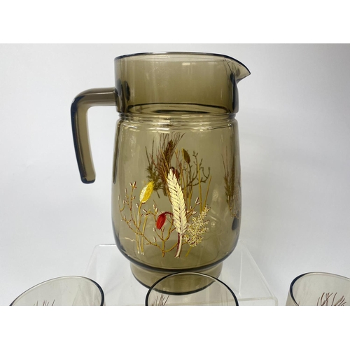 180 - Vintage lemonade jug with 6 glasses