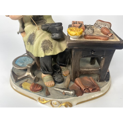 192 - Capodimonte figure, The Shoe Maker, 23cm x 22cm