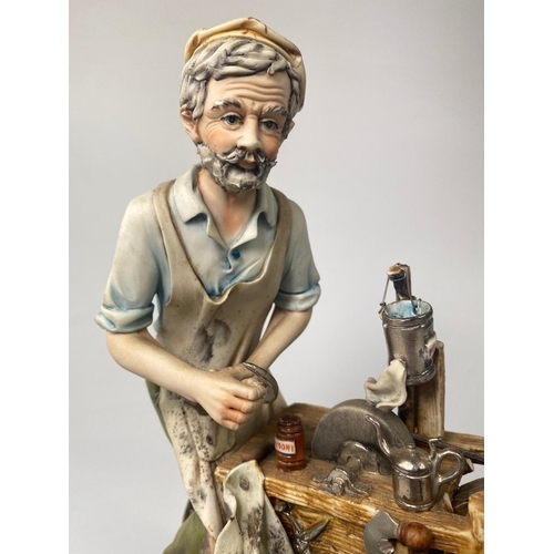 193 - Capodimonte figure, The knife Sharpener. 25cm