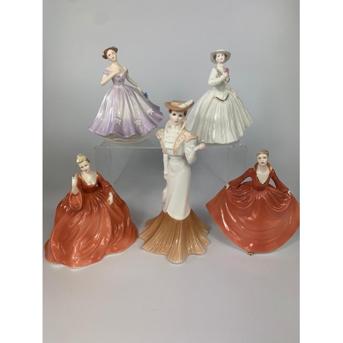 197 - 5 small Coalport figurines