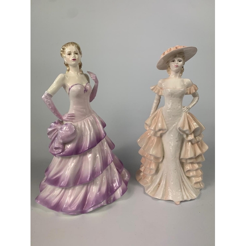 202 - 2 Large Coalport figurines. 22cm