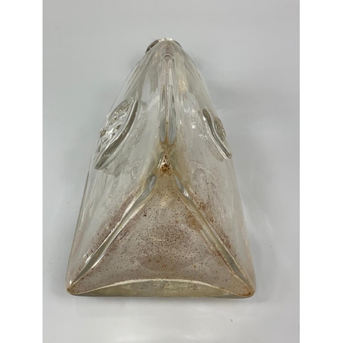 23 - Danish mid century triangular Carafe designed by Erik Hoglund for Boda Glass, 44cm