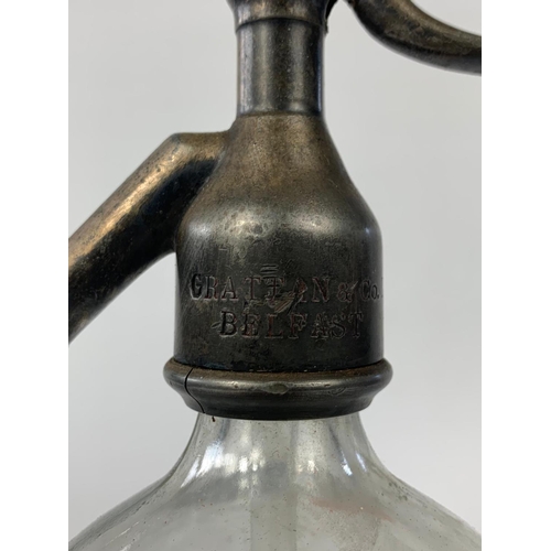 233 - Vintage soda bottle, Grattan & Co. Ltd Belfast. 31cm.