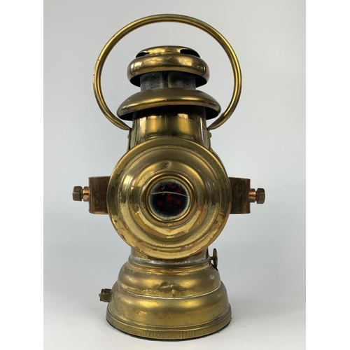 236 - Early 20th century brass lamp for carriage or car. 29cm