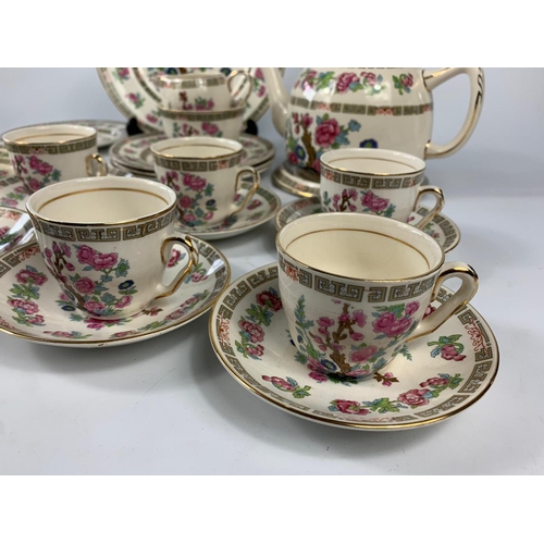 243 - Arklow Famel Rose pattern tea set