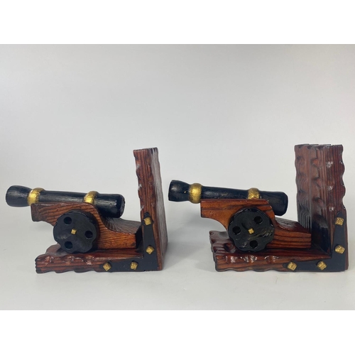 273 - Pair of cannon bookends, 23cm