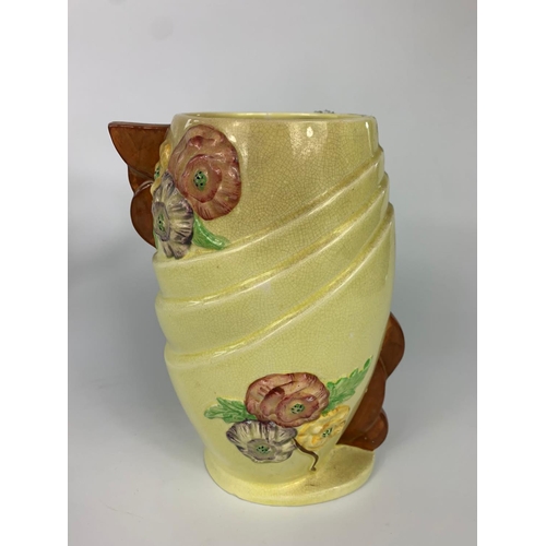 277 - Large vintage cheese dish with a large pottery vase and jug.