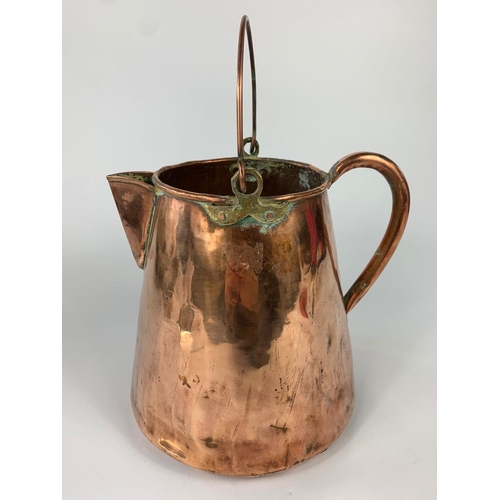 36 - Victorian copper jug, 22cm