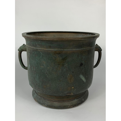 47 - 19th century bronze planter, 23cm