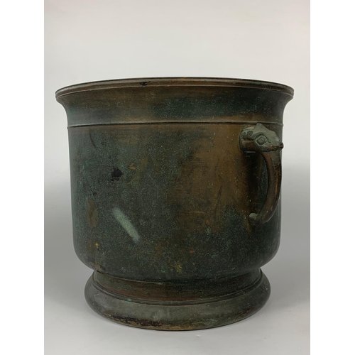 47 - 19th century bronze planter, 23cm