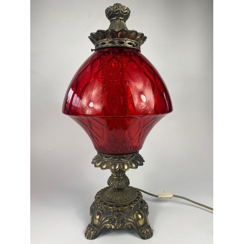 54 - Large ornate lamp, 60cm