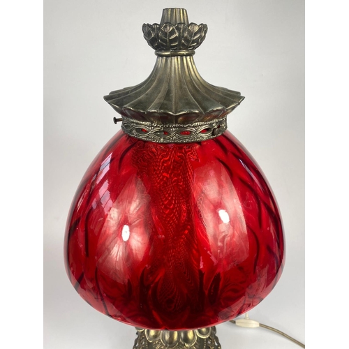 54 - Large ornate lamp, 60cm