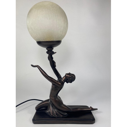 64 - Art Deco style resin lamp, 47cm