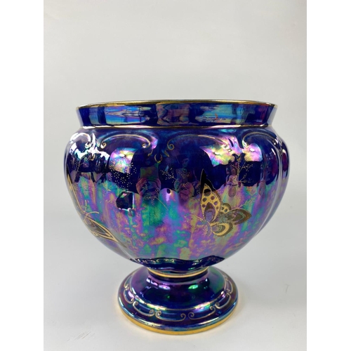 380 - Large Murano glass cockerel with a vintage Lustre planter