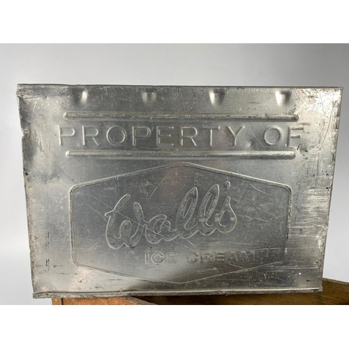 382 - Vintage C&C crate with a Wall's ice cream metal crate