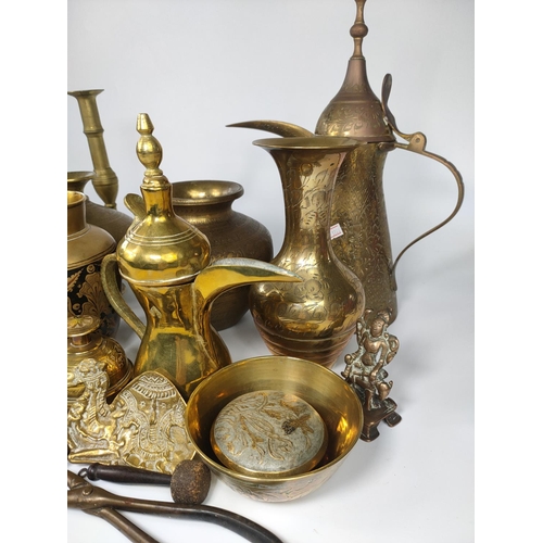 432 - Large quantity of vintage brass ornaments, Indian and British