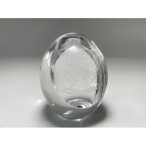 582F - Tyrone crystal paperweight for the tricentennial anniversary of The Battle Of The Boyne